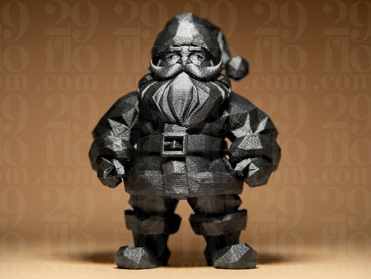 Festive Faceted Santa: 15cm Holiday Sculpture